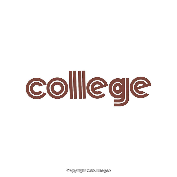 Stylish Typography Featuring the Word 'College' in Bold Brown Letters