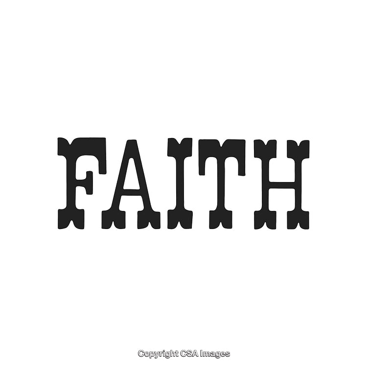 Bold Text Representation of the Word Faith in Bold Typeface Design