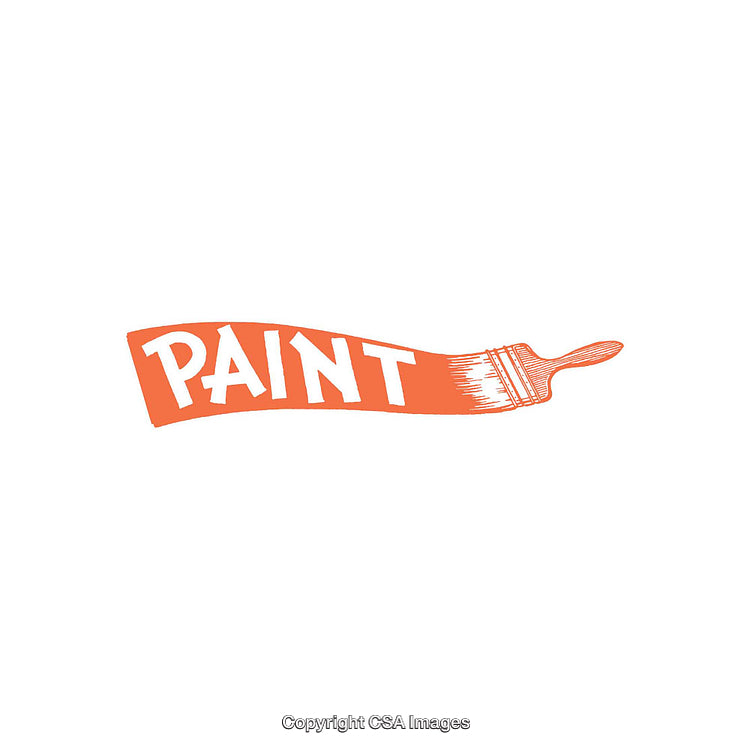 Orange Paintbrush Design with Artistic Text in a Striking Minimalistic Style