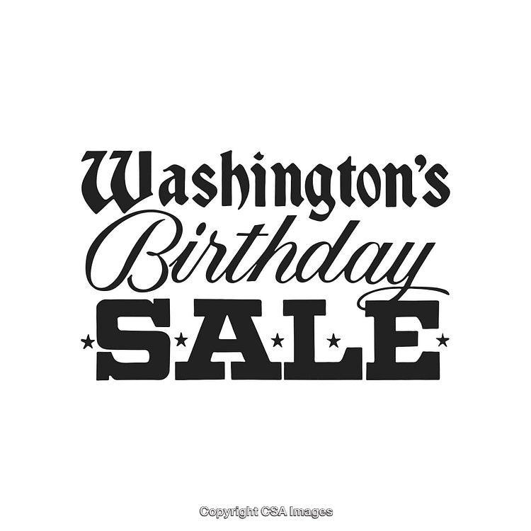 Typography Design Celebrating Washington's Birthday with a Promotion Sale Graphic