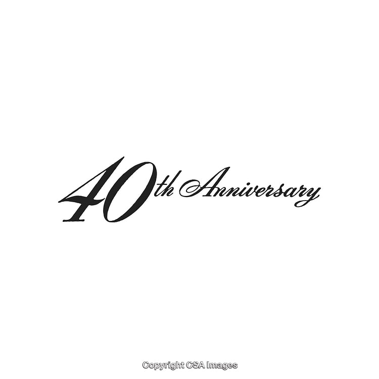 Elegant 40th Anniversary Celebration Typography Design on White Background