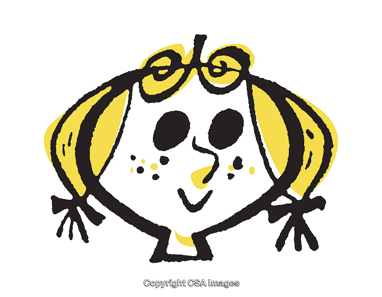 Playful Children's Illustration Featuring a Smiling Cartoon Face with Bright Colors