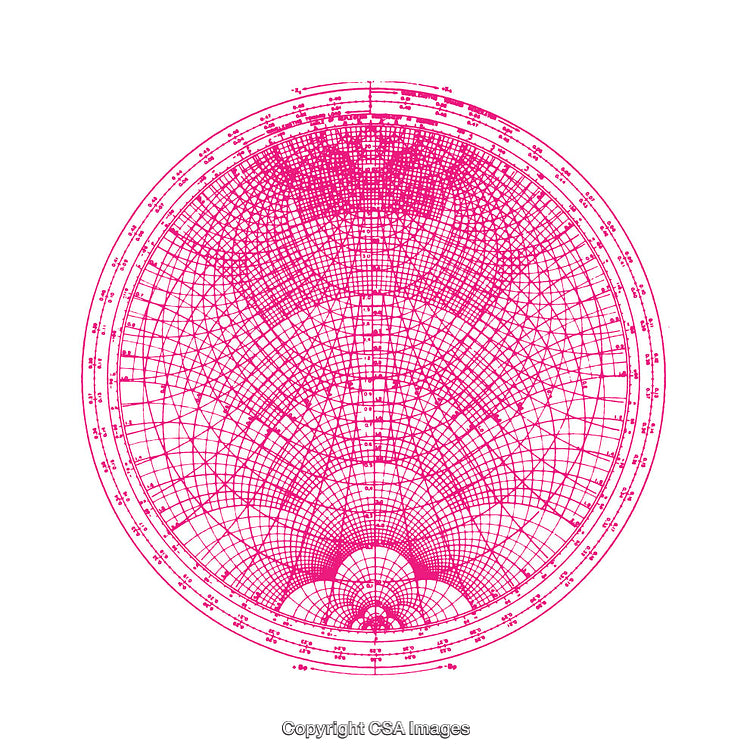 Intricate Circular Diagram in Pink Featuring Complex Grid Patterns
