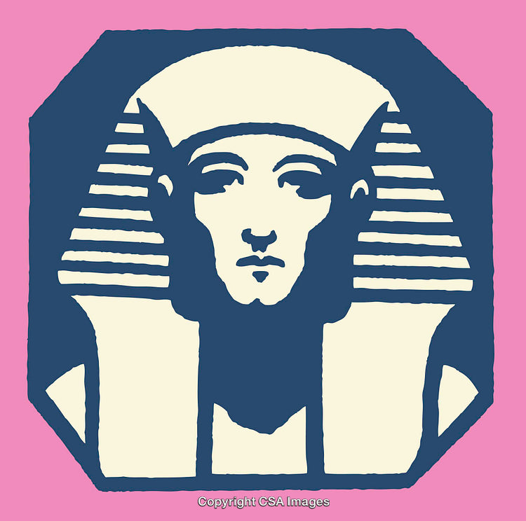 Illustration of an Egyptian Pharaoh Artwork in Bold Colors and Shapes