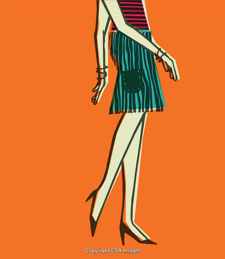 Stylish Colorful Illustration of a Casual Outfit With Bold Patterns