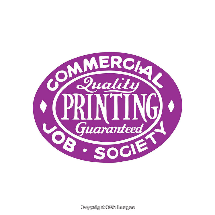 Purple Retro Style Printing Logo Emblem With Quality Assurance