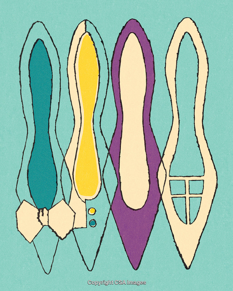 Abstract Illustration of Creative Shoe Patterns With Vibrant Colors and Unique Designs