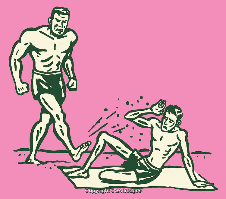 Illustration of Two Men in a Dynamic Action Scene