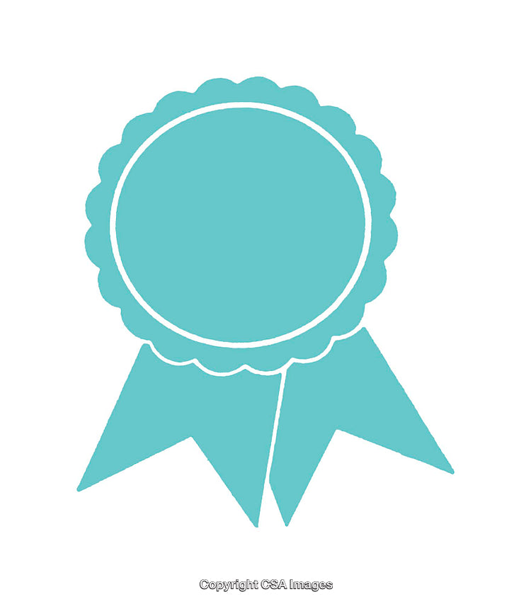 Scalloped Ribbon Emblem With Two-Tone Design, Perfect for Awards Icons