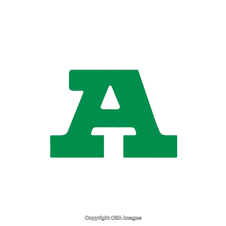 Green Capital Letter A in a Bold Minimalist Design