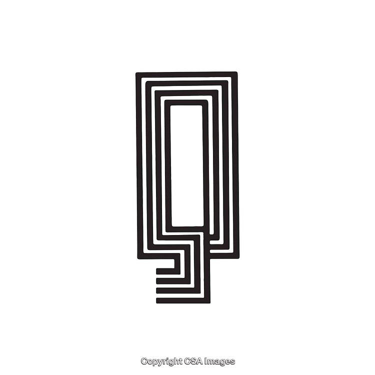 Minimalistic Geometric Design Featuring the Letter Q in Monochrome Style