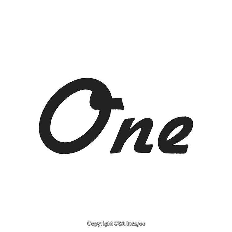 Stylized Handwriting Displaying the Word One in Black on a White Background