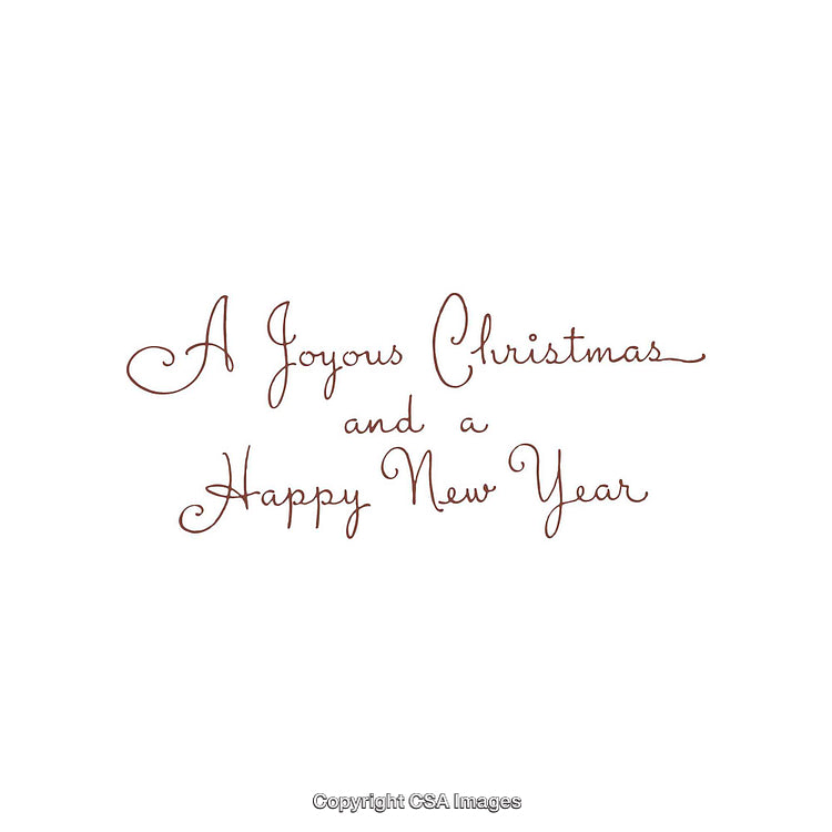 Elegant Text Design Wishing a Joyous Christmas and a Happy New Year