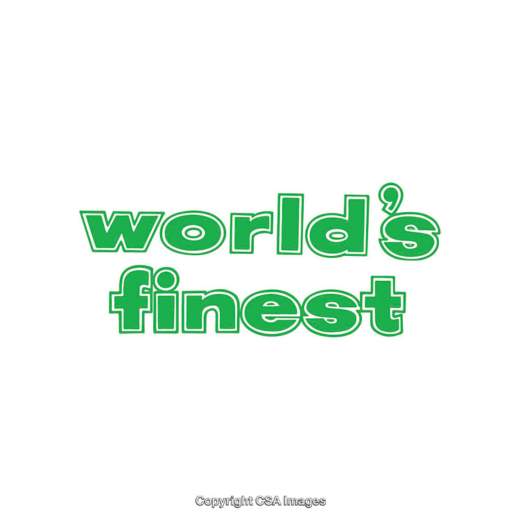Green Outline Text Displaying World's Finest on White Background