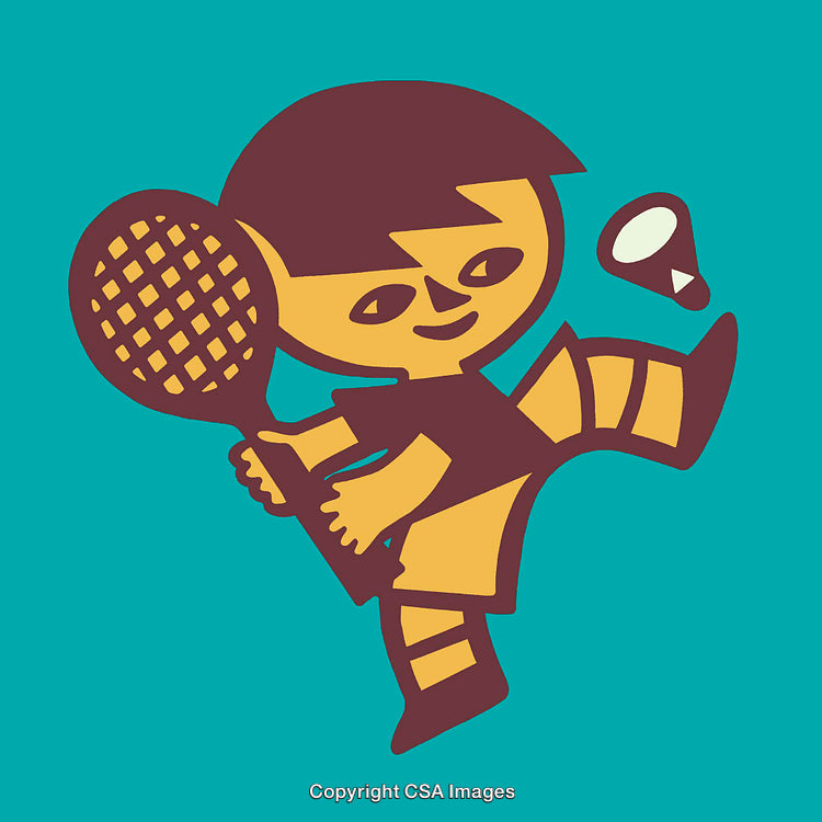 Creative Color Illustration of a Player Enjoying a Badminton Activity