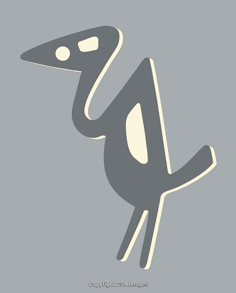 Abstract Gray Bird Illustration with Geometric Artistic Design