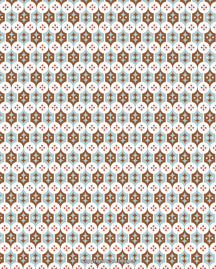 Brown| Red| & Blue Pattern