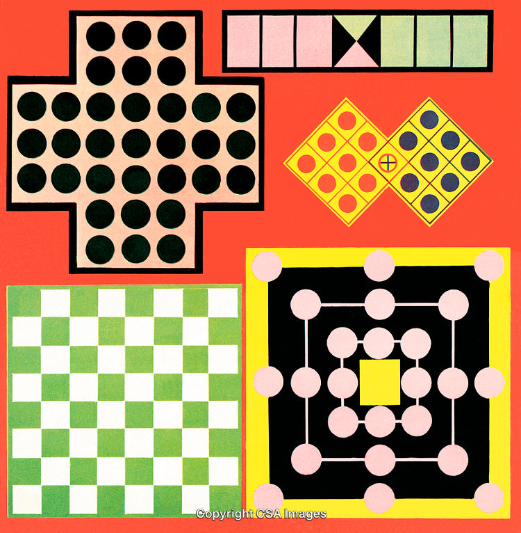 Abstract Colorful Game Board Illustrations on Bright Background