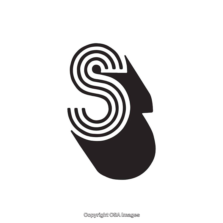Stylized Black and White Letter S Logo Design