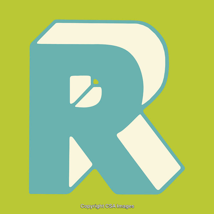 Stylized Letter R Design on Vibrant Background