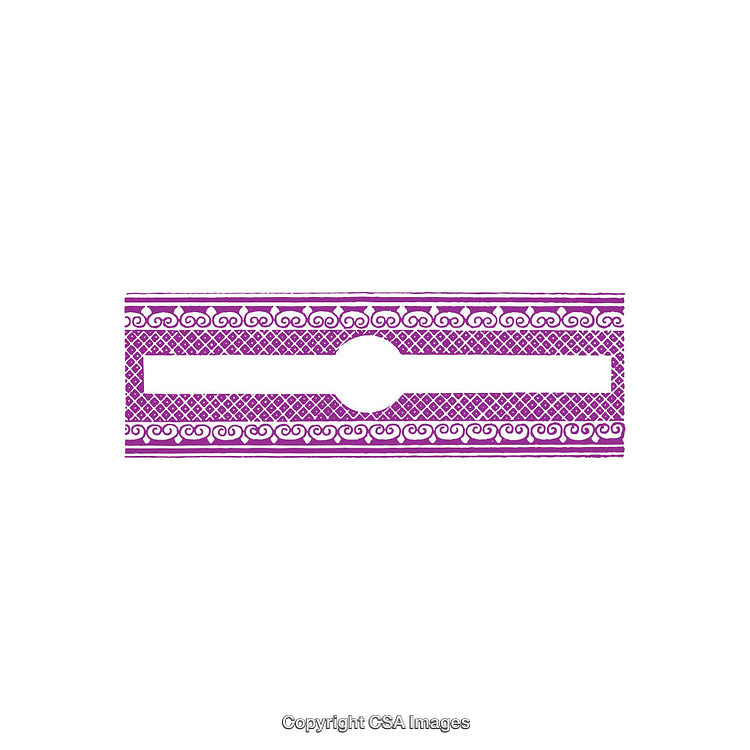 Purple and White Ornamental Design With Rectangular and Central Circular Elements