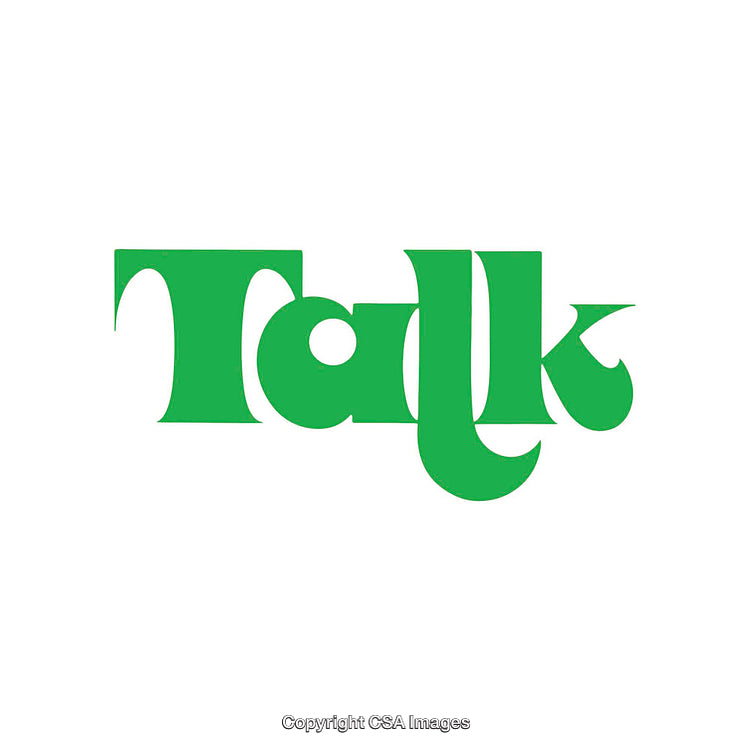 Green Retro Styled Typographic Artwork Featuring the Word Talk