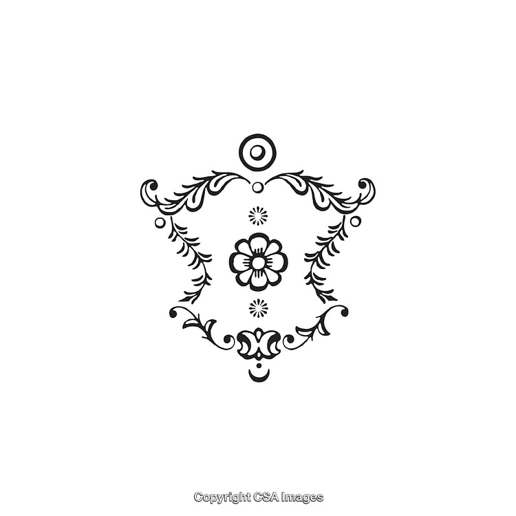 Intricate Black and White Decorative Floral Ornament Design