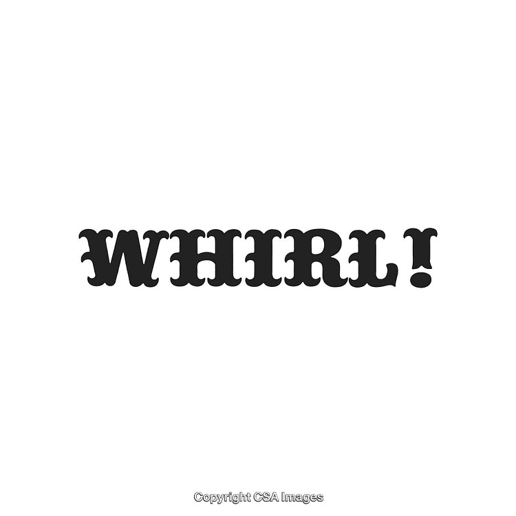 Playful Typography of the Word Whirl with Exclamation Mark