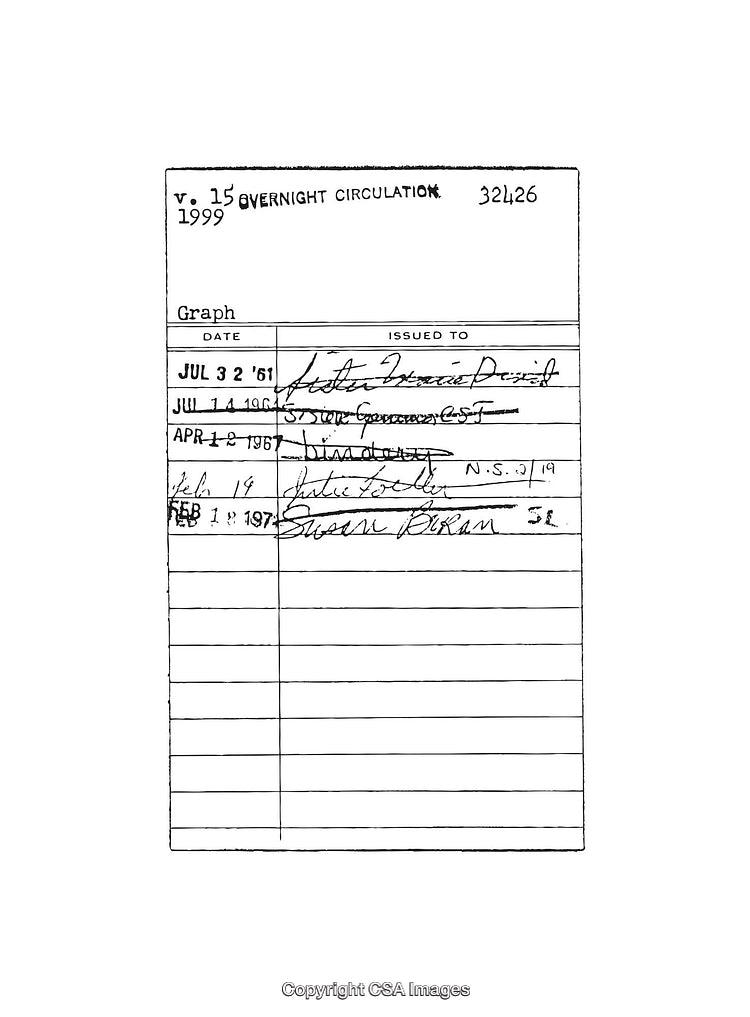 Vintage Library Circulation Card with Handwritten Borrower Details