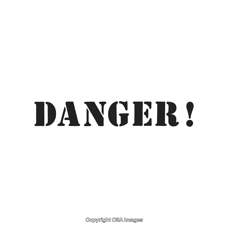 Danger Warning Sign in Bold Letters on White Background Design