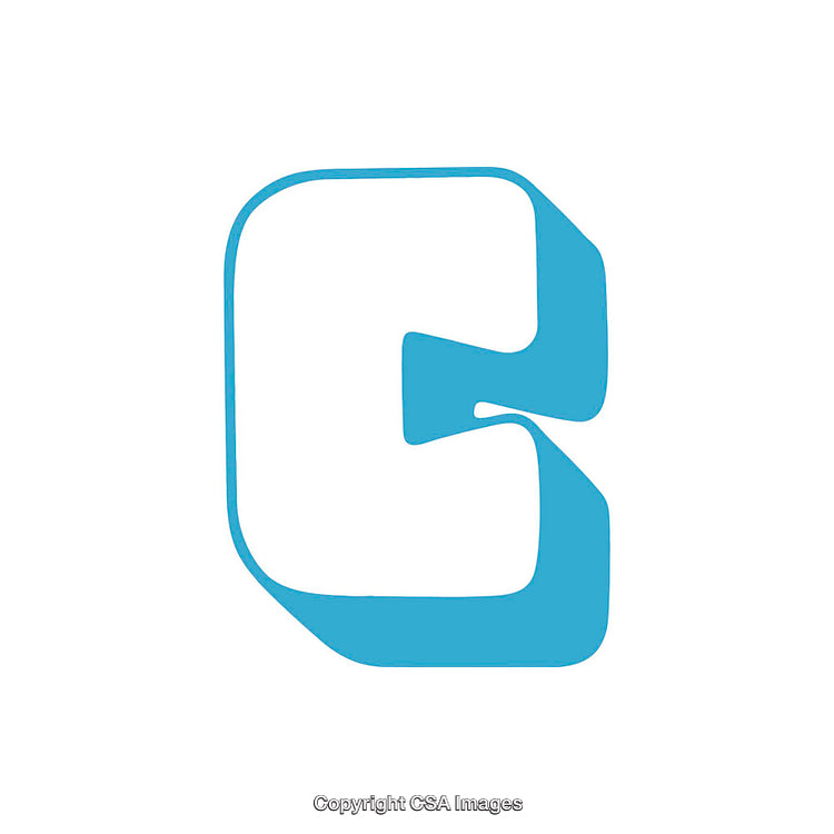 Stylized Blue Letter C Design on a White Background