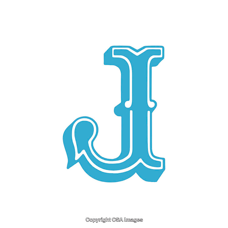 Blue Ornate Letter J Logo on White Background