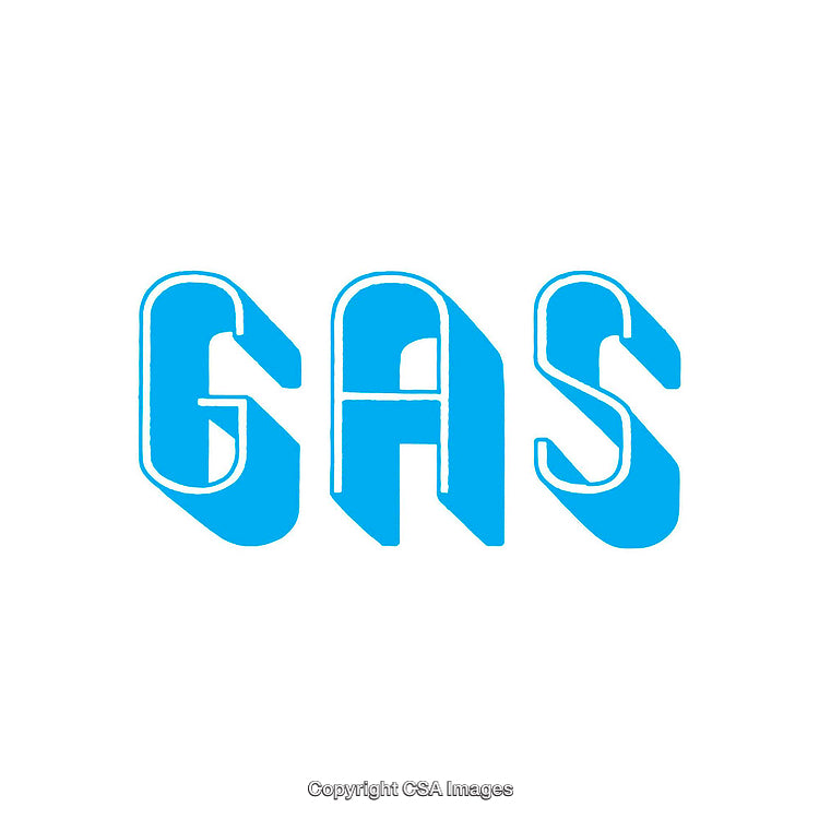 Bold Blue Typography Displaying the Word Gas in Retro Style