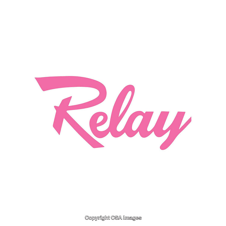 Stylish Pink Relay Text Logo on a Clean White Background