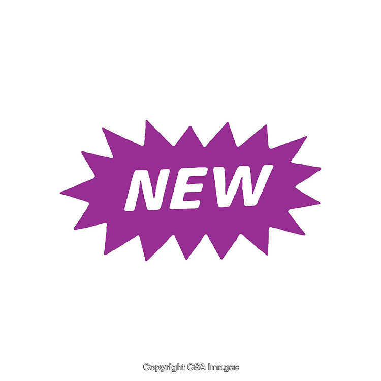 Purple Starburst Emblem Featuring the Word 'NEW' in Bold Letters