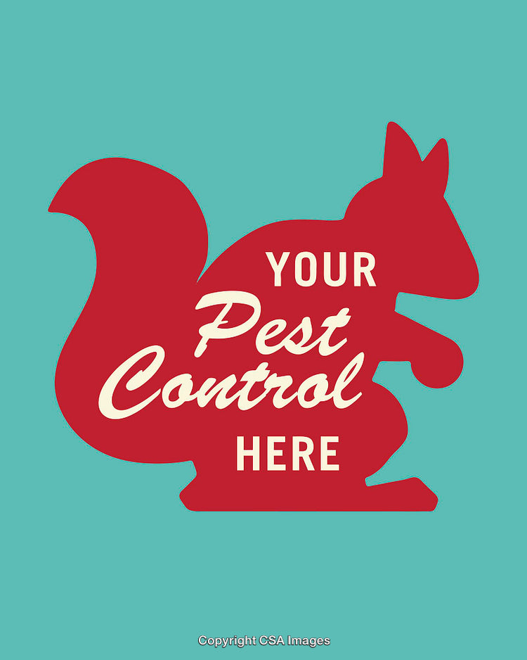 Customizable Pest Control Logo Design with Squirrel Silhouette on Teal
