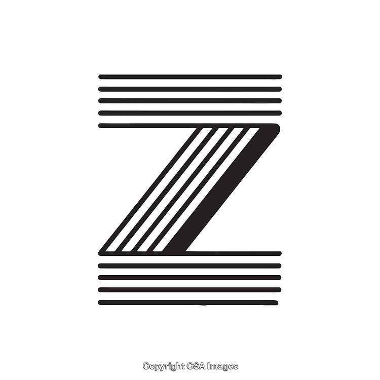 Bold Graphic Illustration of the Letter Z With Geometric Design