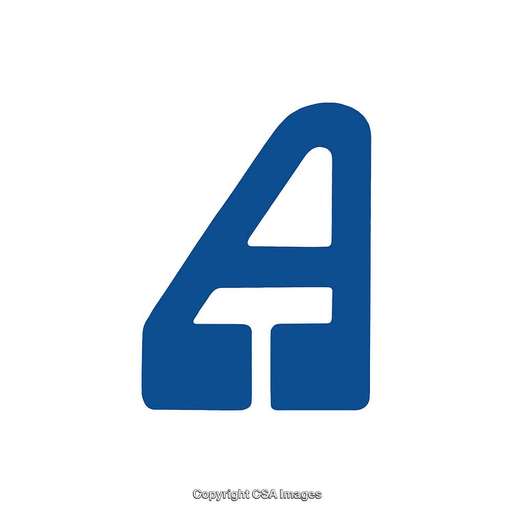 Stylized Blue Letter A Design on a White Background
