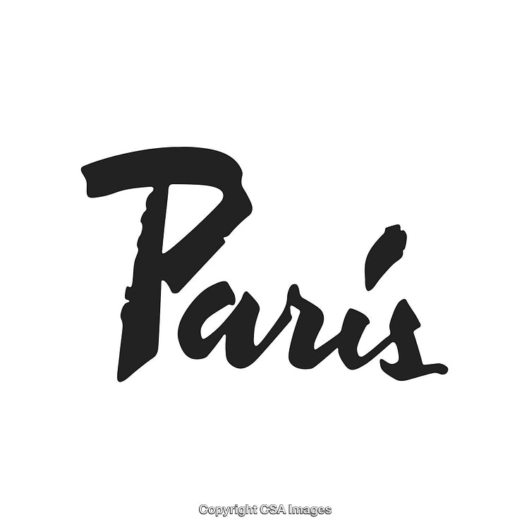 Modern Calligraphy Typography of the Word Paris with a Stylish Design