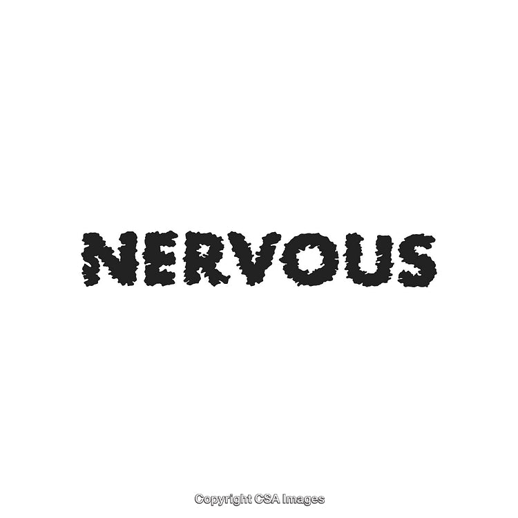 Nervous Word Displayed With Distressed Texture on a Clean White Background