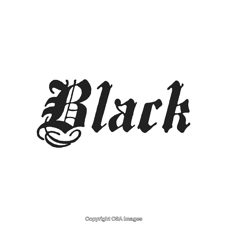 Blackletter Typography Featuring 'Black' in Stylized Decorative Calligraphy