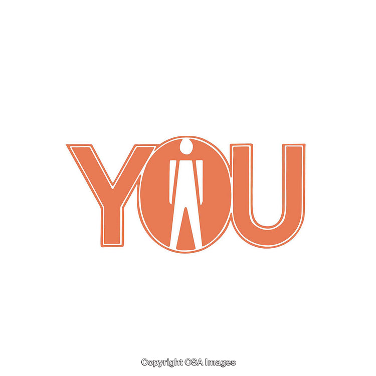 Minimalist Design Featuring the Word 'You' with Abstract Human Silhouette