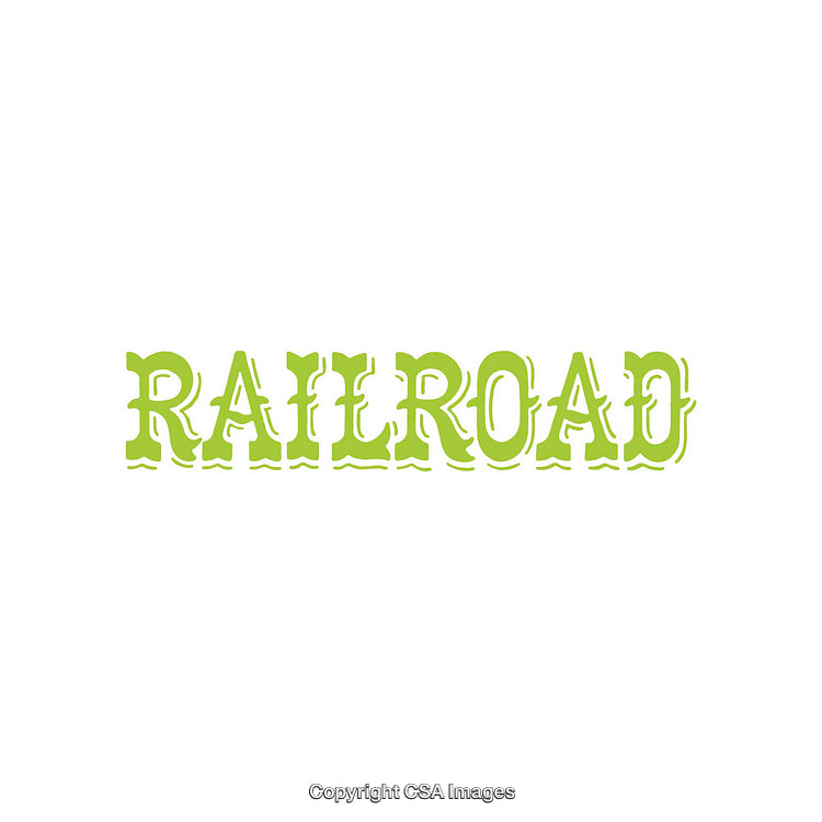 Lime Green Railroad Text With Bold Typeface Design