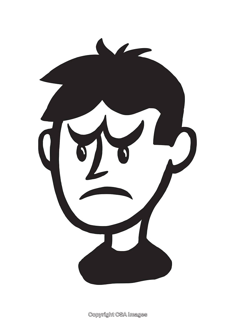 Black-And-White Line Art of an Angry Facial Expression