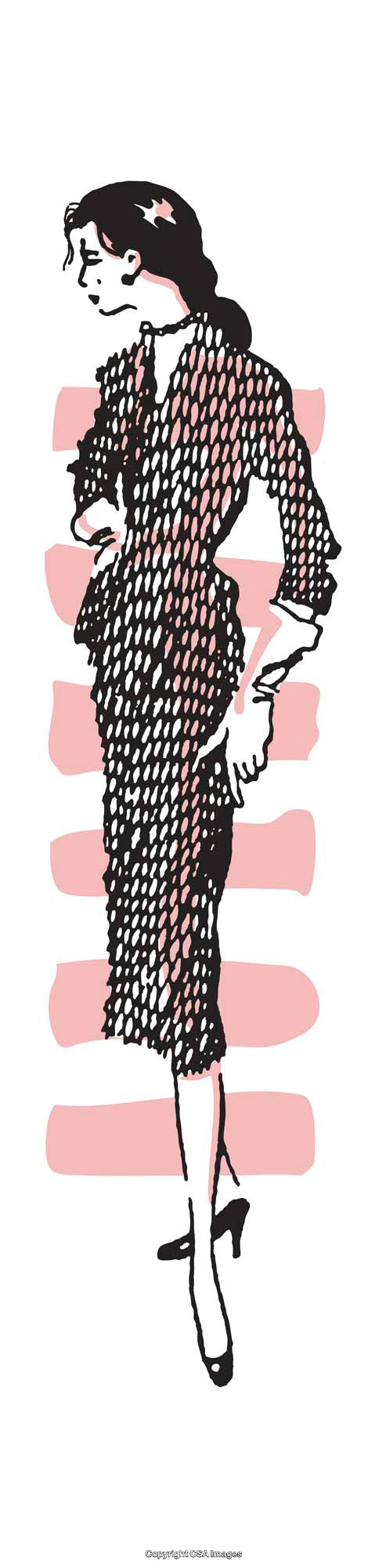 Artistic Illustration of Stylish Woman in Modern Fashion
