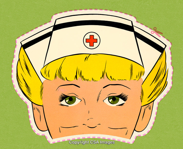 Vintage Illustration of a Nurse Mask for Crafting