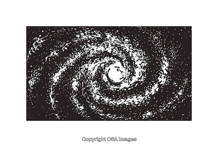 Abstract Black and White Spiral Design in Vector Illustration