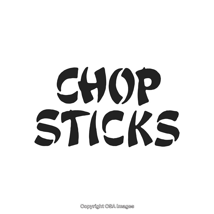 Stylized Word Art Depicting 'Chop Sticks' with Unique Typeface