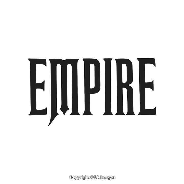 Stylized Bold Typography Design Featuring the Word Empire in Black Letters