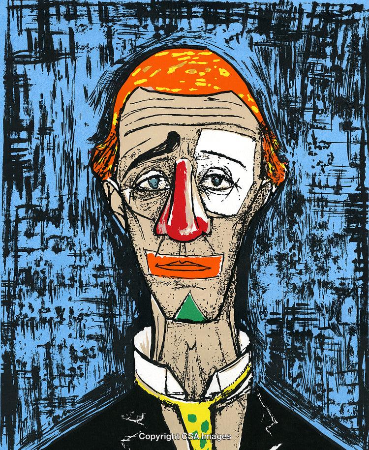 Colorful Abstract Portrait Sketch of a Man With Expressive Features